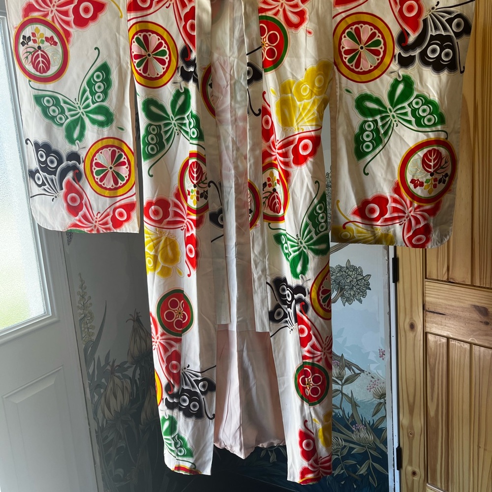 Vibrant Butterfly Vintage Japanese Kimono